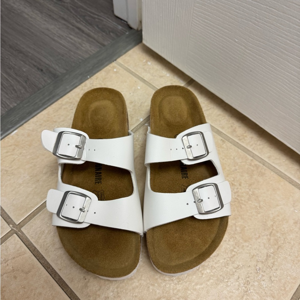 Birkenstock White Sandals with Buckles